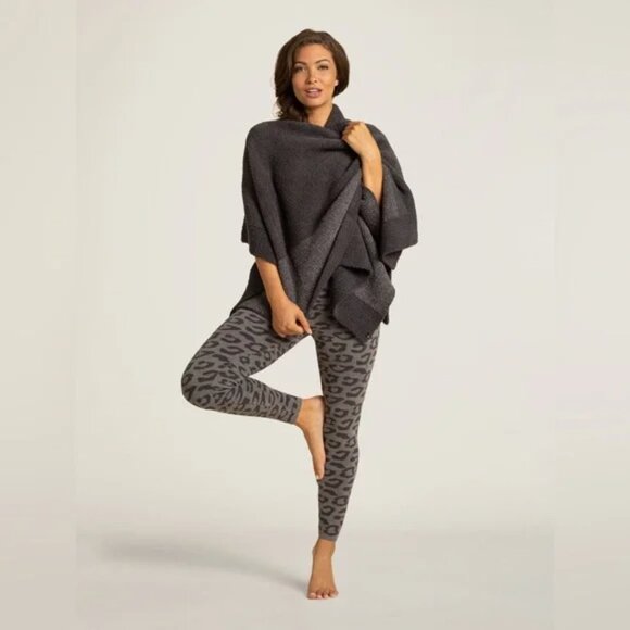 Barefoot Dreams CozyChic Ultra Lite Leopard Leggings $118 size M Graphite Gray - Picture 1 of 13
